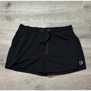 Bombshell Sportswear Drawstring Scrunch Butt Shorts Black L Pockets